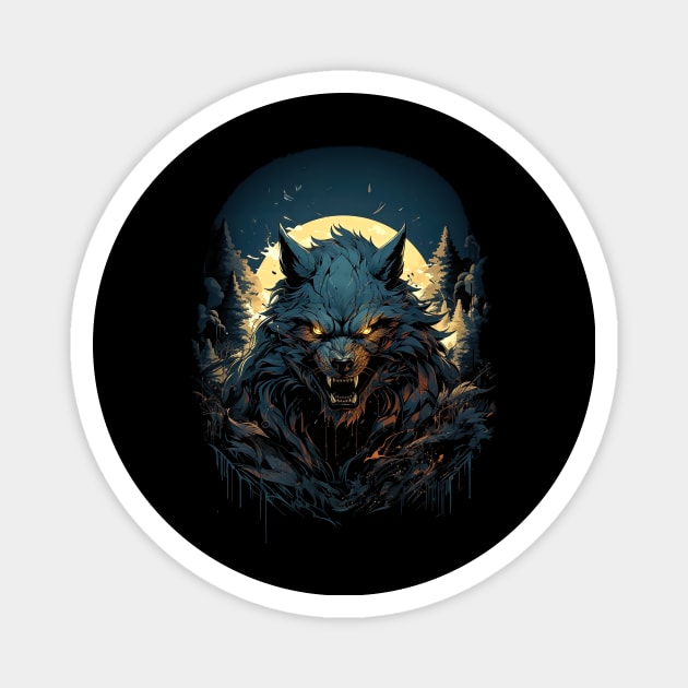 Werewolf in the Forest Magnet by ZombieTeesEtc